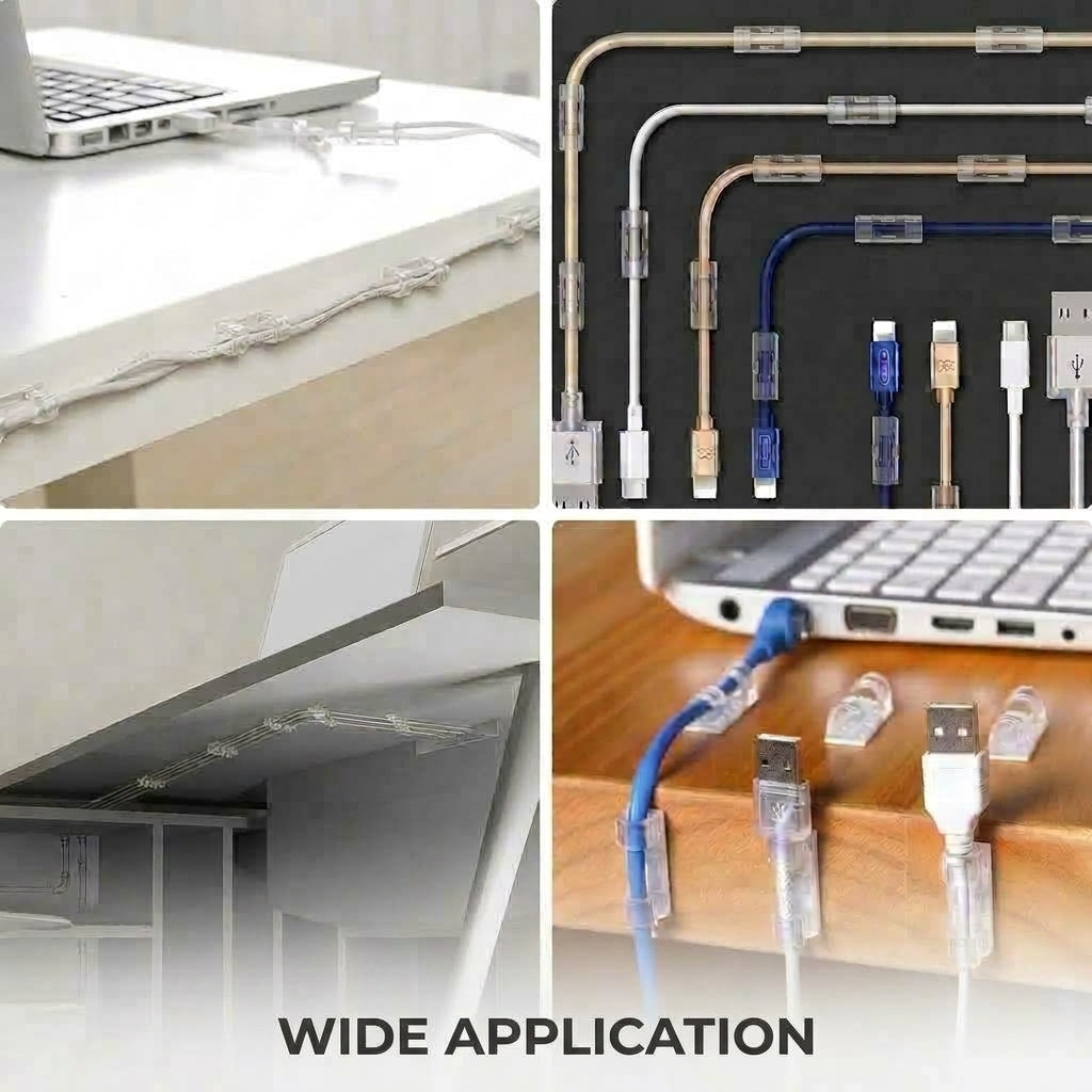 🔥 120PCS Self Adhesive Cable Management Clips