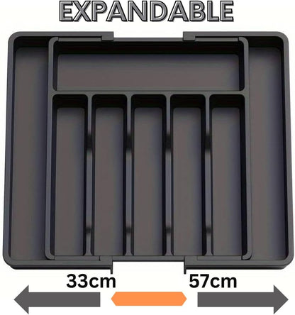 Cutlery Drawer Organiser, Expandable Utensil Tray for Kitchen & Adjustable