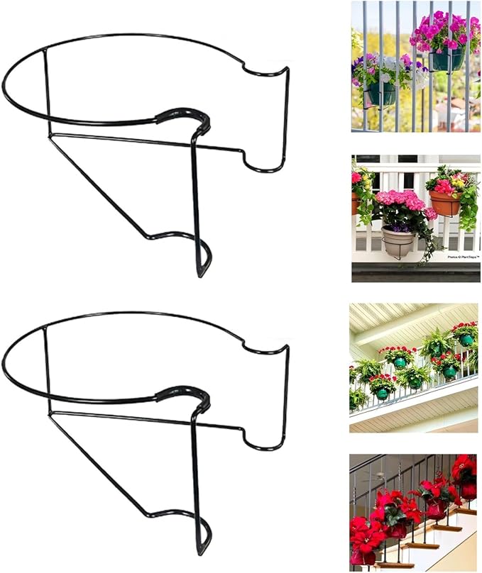 Floating planter shelf for garden railings, hanging balcony planters