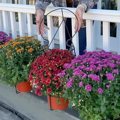 Floating planter shelf for garden railings, hanging balcony planters