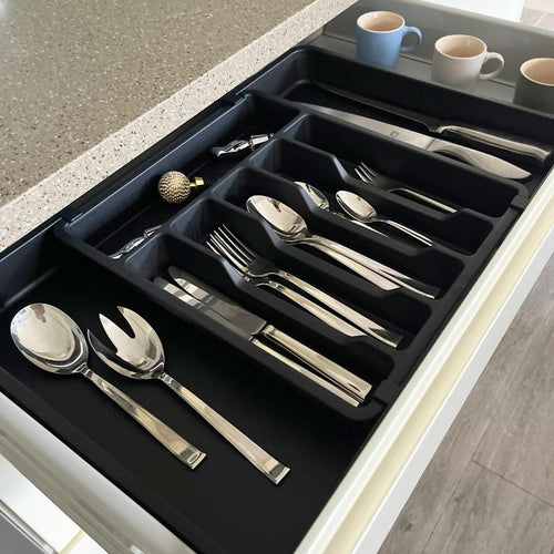 Cutlery Drawer Organiser, Expandable Utensil Tray for Kitchen & Adjustable