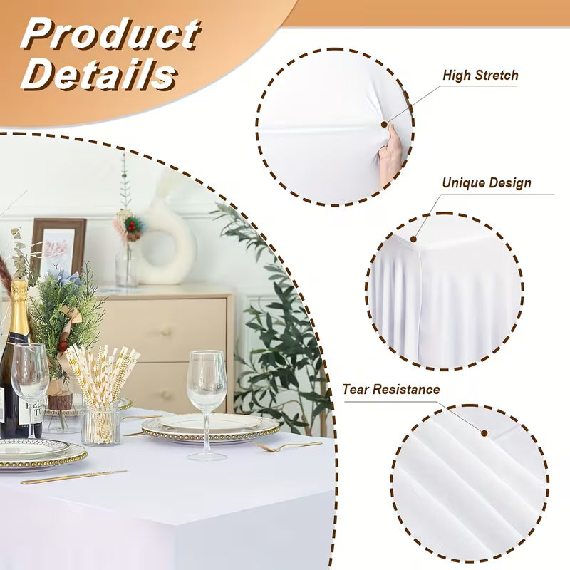 Elastic Table Cover for Wedding Banquet, Table Skirt, Outdoor, Home Party