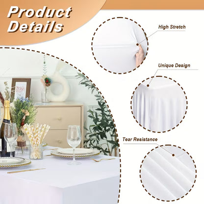 Elastic Table Cover for Wedding Banquet, Table Skirt, Outdoor, Home Party