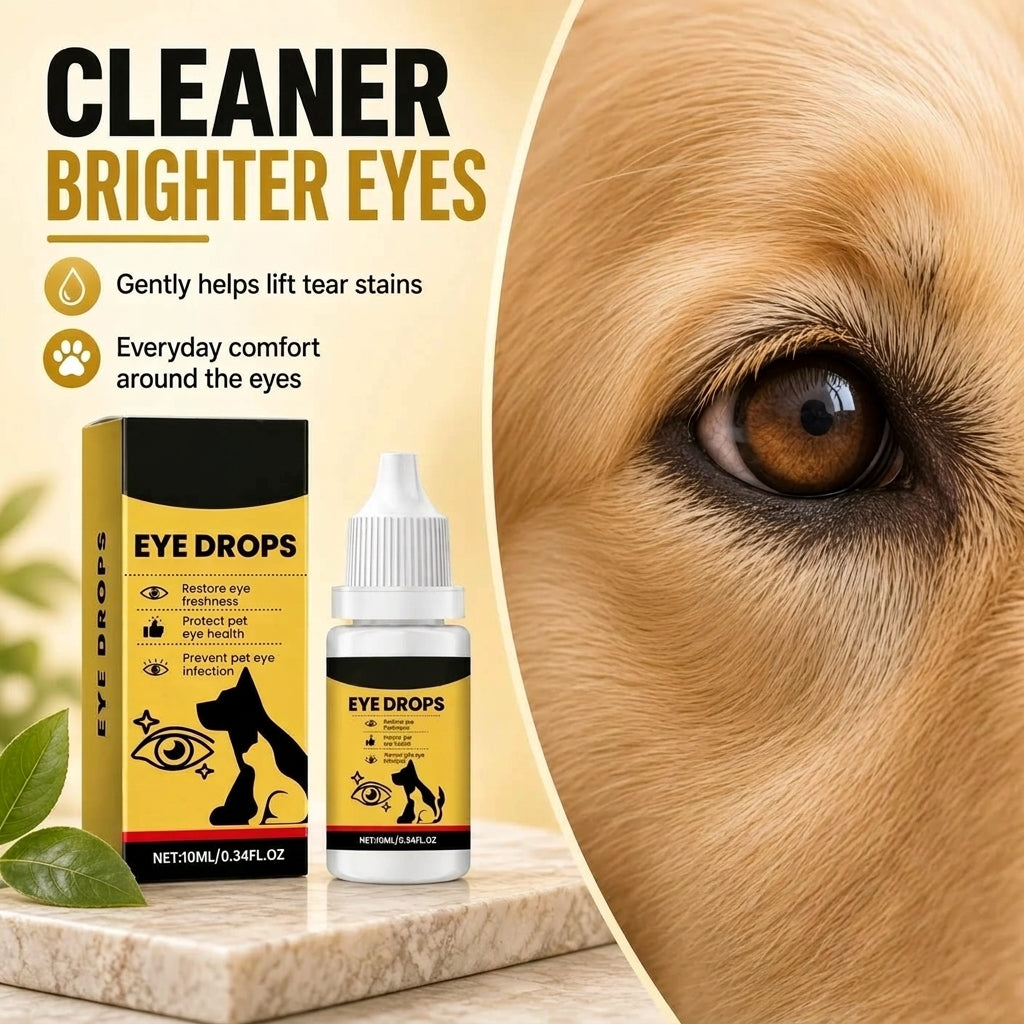 Eye Care Solution for Cats and Dogs—for daily tear stain cleaning; gentle care, mild formula, and easy to use.