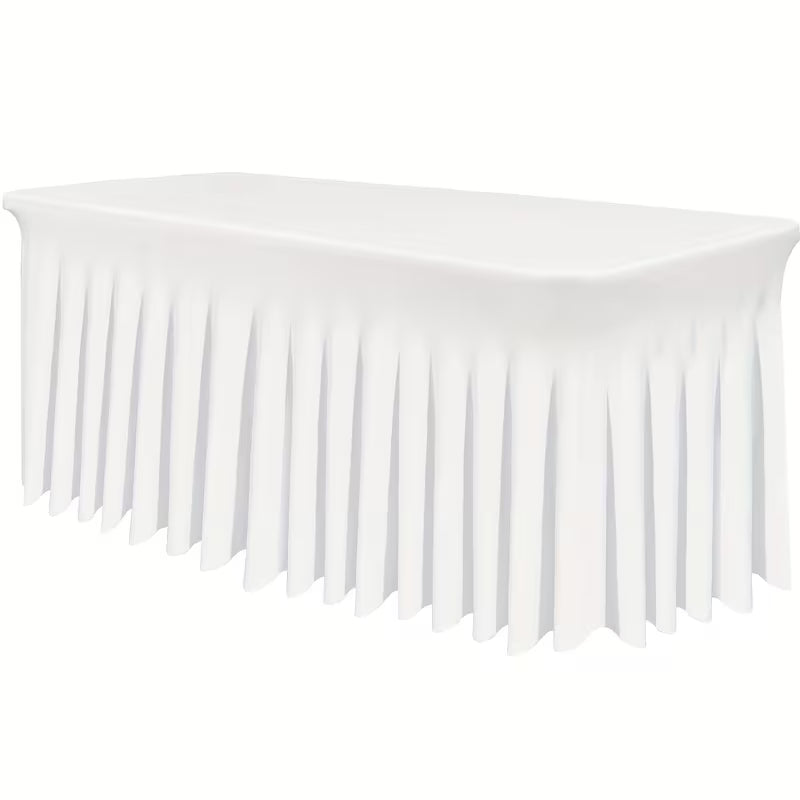 Elastic Table Cover for Wedding Banquet, Table Skirt, Outdoor, Home Party
