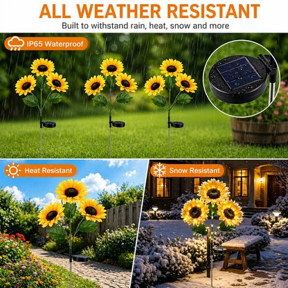 Solar Sunflower Stake Lights
