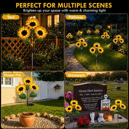 Solar Sunflower Stake Lights