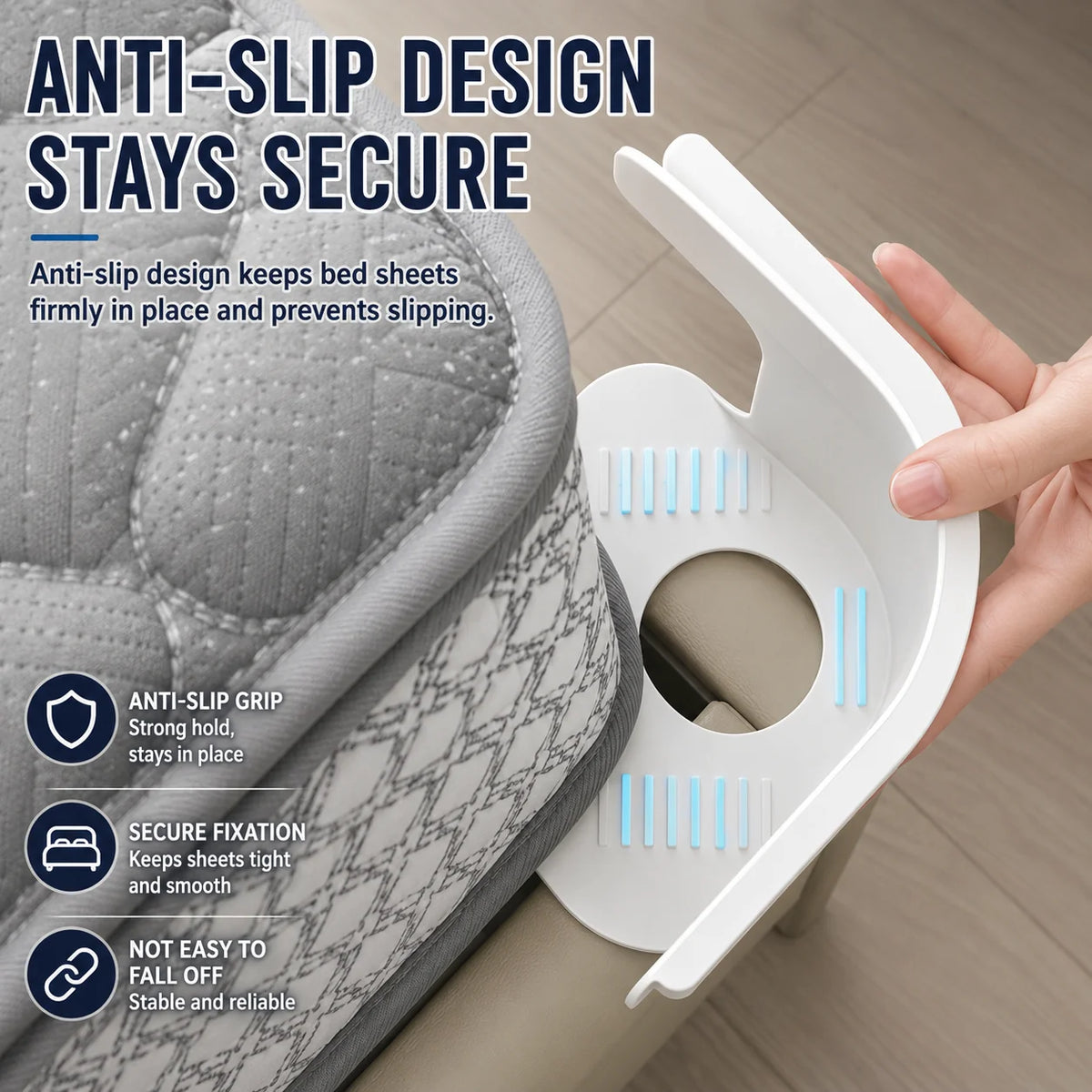 Anti-Slip Bed Sheet Clips – Quilt & Bedsheet Holder Fasteners to Keep Sheets in Place