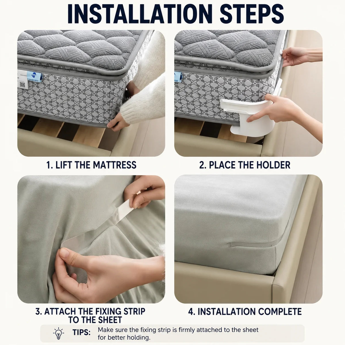 Anti-Slip Bed Sheet Clips – Quilt & Bedsheet Holder Fasteners to Keep Sheets in Place