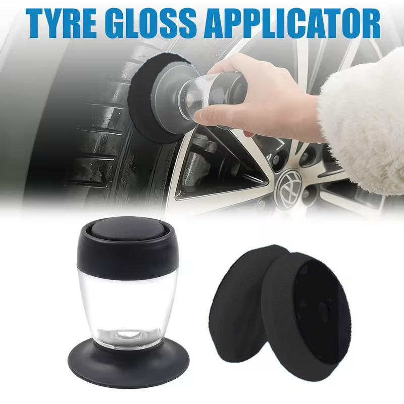Car Tire Shine Kit – Reusable Applicator with Foam Pads