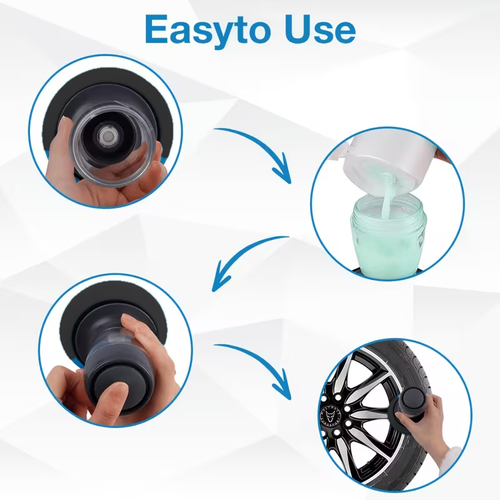 Car Tire Shine Kit – Reusable Applicator with Foam Pads
