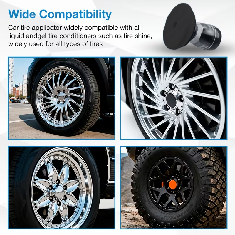 Car Tire Shine Kit – Reusable Applicator with Foam Pads